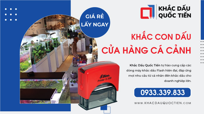 MẪU DẤU CHO CÁC CỬA HÀNG THỦY SINH, CÁ CẢNH | KHẮC DẤU QUỐC TIẾN