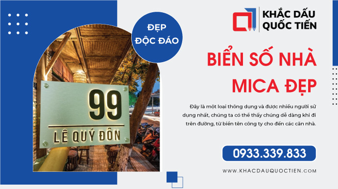 BIỂN SỐ NHÀ MICA ĐẸP | Khắc Dấu Quốc Tiến