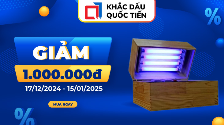 Giảm ngay 1 triệu khi mua máy khắc dấu polymer | Khắc dấu quốc tiến