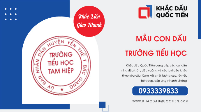 Mẫu con dấu cho trường tiểu học nâng cao hiệu quả | Khắc Dấu Quốc Tiến