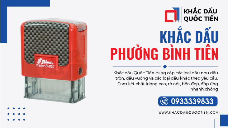 Khắc Dấu Phường Bình Tiên TPHCM Lấy Liền | Khắc Dấu Quốc Tiến