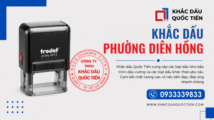 Khắc Dấu Phường Diên Hồng Dịch Vụ Lấy Liền Uy Tín | Khắc Dấu Quốc Tiến