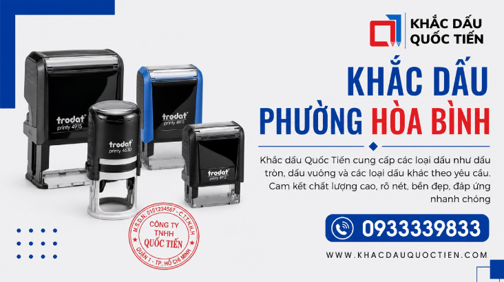 Khắc Dấu Phường Hòa Bình Dịch Vụ Lấy Liền Uy Tín | Khắc Dấu Quốc Tiến