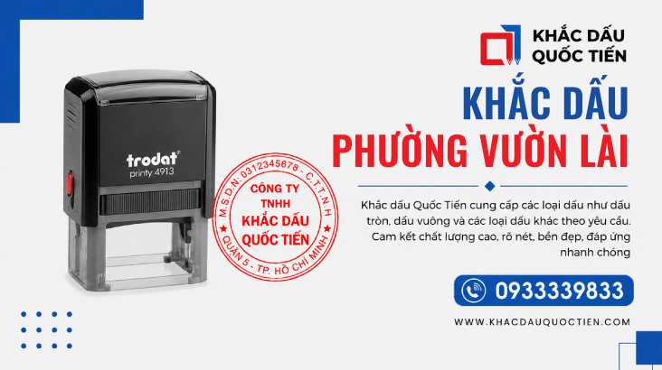 Khắc Dấu Phường Vườn Lài Lấy Liền Uy Tín Sắc Nét | Khắc Dấu Quốc Tiến